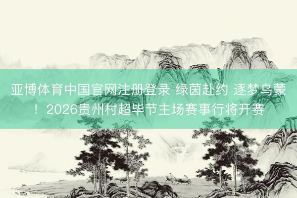 亚博体育中国官网注册登录 绿茵赴约 逐梦乌蒙！2026贵州村超毕节主场赛事行将开赛