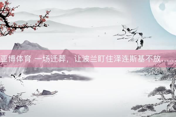 亚博体育 一场迁葬，让波兰盯住泽连斯基不放……